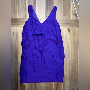 NICOLE MILLER Silk Tiered V Neck Dress 4